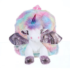 Cute Unicorn Shaped Plush Backpack