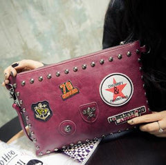 Fashion Badges Decorated Clutch