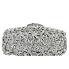 Women's Glittering Patterned Crystal Clutch