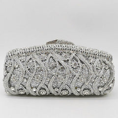Women's Glittering Patterned Crystal Clutch