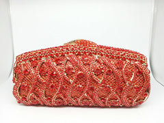 Women's Glittering Patterned Crystal Clutch