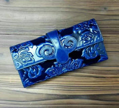 Chinese Style Genuine Leather Women's Hasp Purse