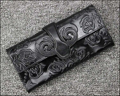 Chinese Style Genuine Leather Women's Hasp Purse