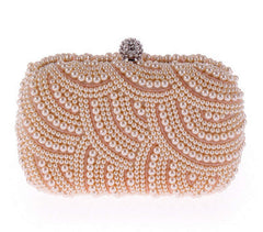 Elegant Pearl Chain Evening Clutch