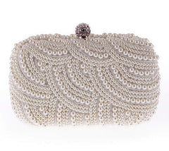 Elegant Pearl Chain Evening Clutch