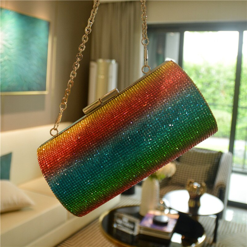 Women's Diamond Rainbow Evening Bag