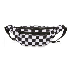 Checkerboard Printed Oxford Fanny Pack for Women