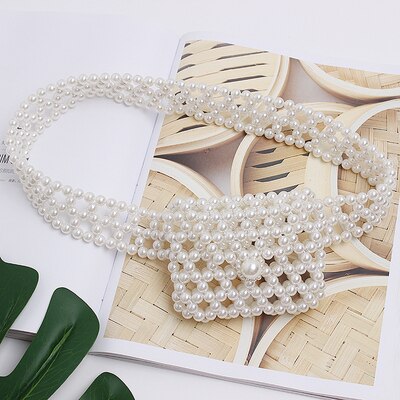 Women's Beaded Elastic Belt Waist Bag