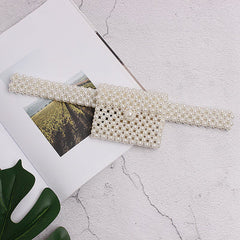 Women's Beaded Elastic Belt Waist Bag