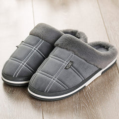 Men's Plaid Plush Slippers