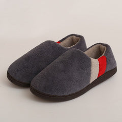Men's Striped Plush Slippers