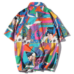 Japanese Style Colorful Printed Party Men's T-Shirt