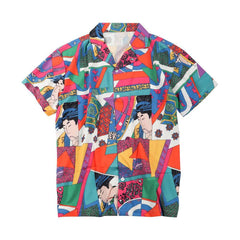 Japanese Style Colorful Printed Party Men's T-Shirt