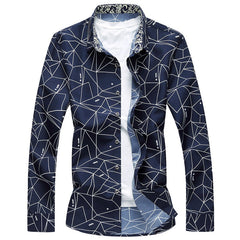 Geometric Printed Party Men's Shirt
