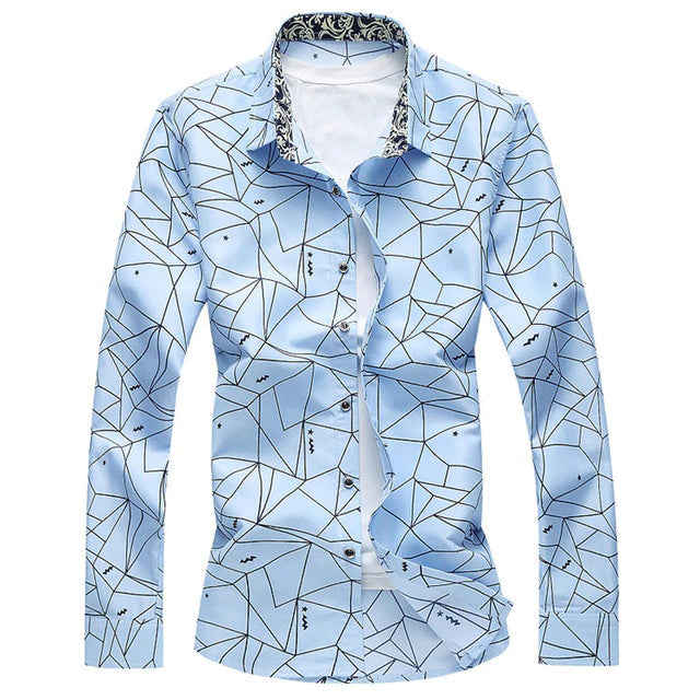 Geometric Printed Party Men's Shirt
