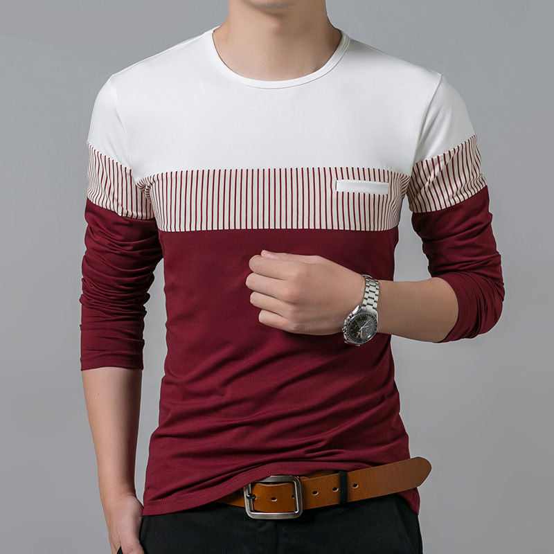 Men's Long Sleeve Patcwork Top