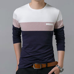 Men's Long Sleeve Patcwork Top