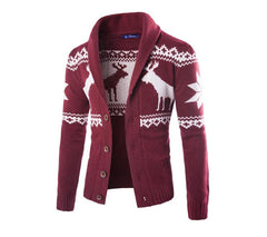 Men's Deer Knitted Cardigan