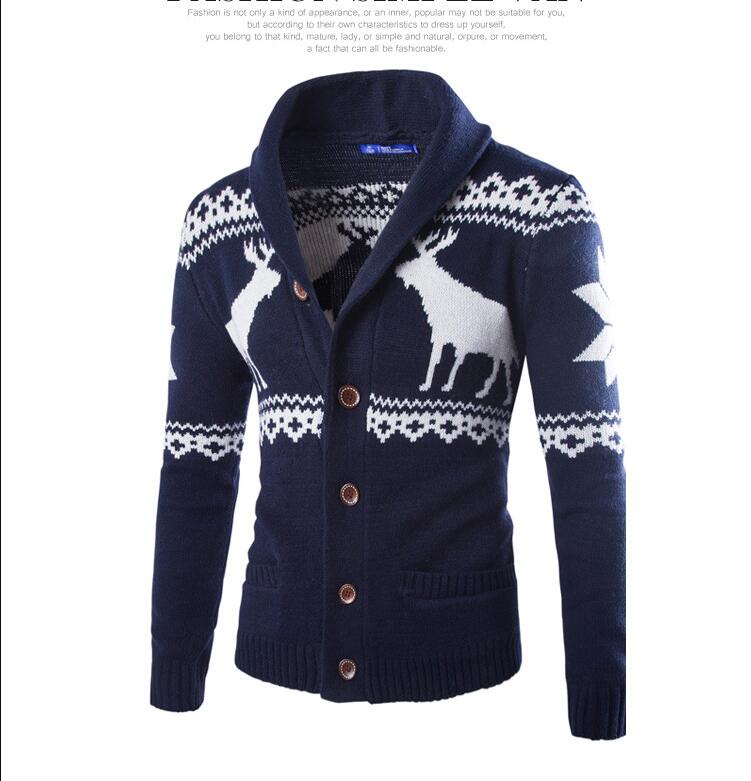 Men's Deer Knitted Cardigan