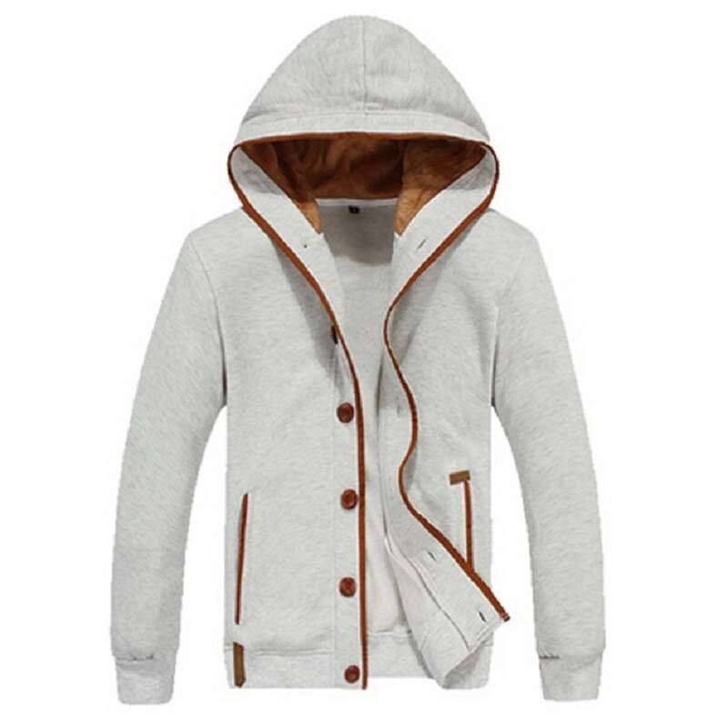 Men's Fleece Patch Hooded Cardigan