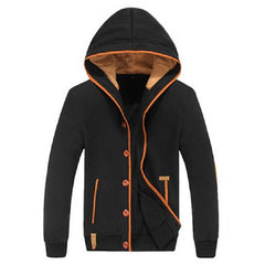 Men's Fleece Patch Hooded Cardigan