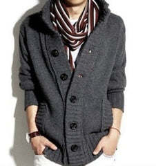 Men's Knitted V-Neck Thick Sweater