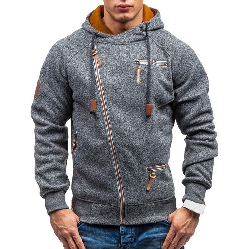 Men's Solid Hoodie with Zipper