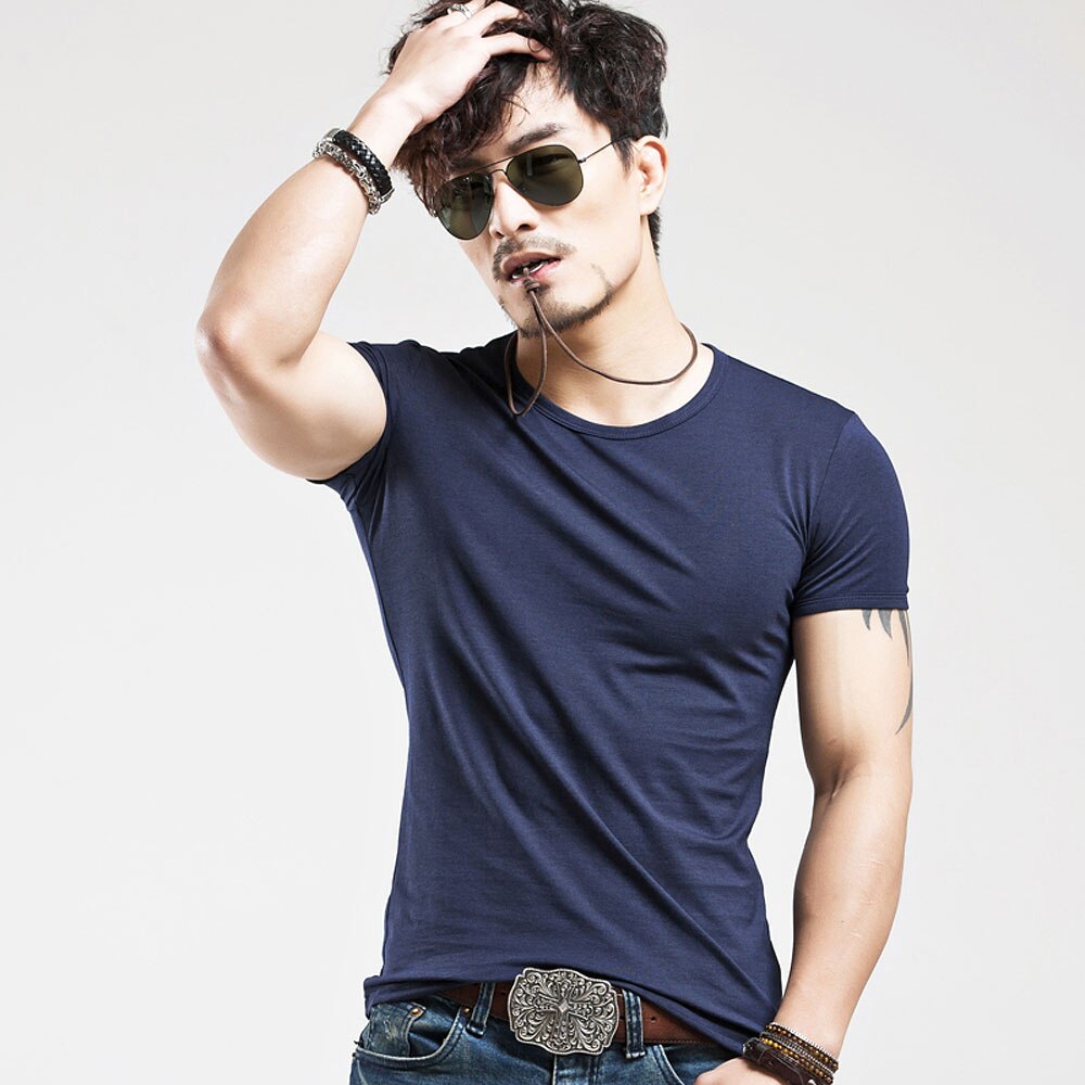 Men's Summer Cotton Solid Tops