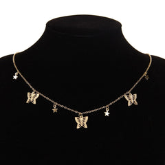 Gold Chain Butterfly Pendant Choker for Women