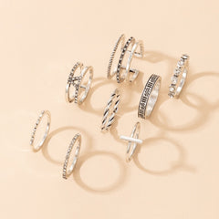 Geometric Patterned Rings Set