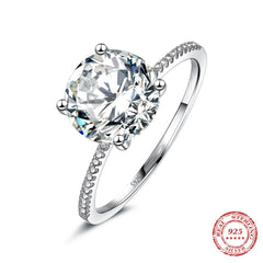 3 Carat Real Solid 925 Sterling Silver Ring