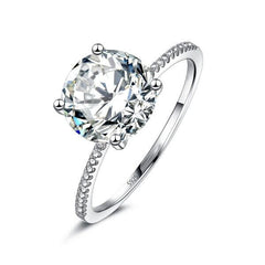 3 Carat Real Solid 925 Sterling Silver Ring