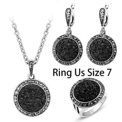 Luxury Vintage Silver Plated Women's Jewelry Set