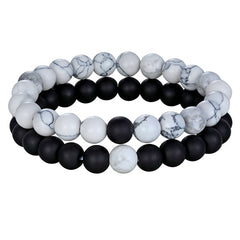 Natural Stone Beaded Bracelets Pair for Couples