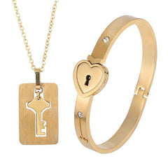 Heart Shaped Lock Jewelry Set for Lovers