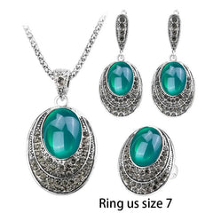 Exquisite Vintage Oval Shaped Women's Jewelry Set