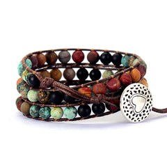 Bohemian Beaded Leather Wrap Bracelet
