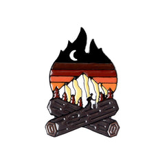 Camping Themed Metal Brooch