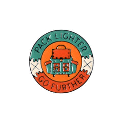 Camping Themed Metal Brooch