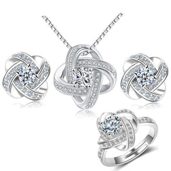 925 Sterling Silver Jewelry Sets with Crystal