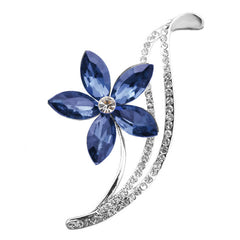 Elegant Flower Shaped Sparkling Metal Women's Brooch