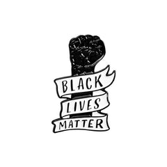 Black Lives Matter Raised Fist Shaped Enamel Brooch