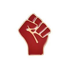 Black Lives Matter Raised Fist Shaped Enamel Brooch