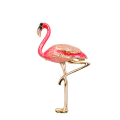 Cute Enamel Flamingo Shaped Brooch