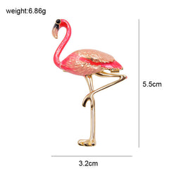 Cute Enamel Flamingo Shaped Brooch