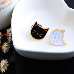 Cartoon Cat Shaped Enamel Pins 2 pcs Set