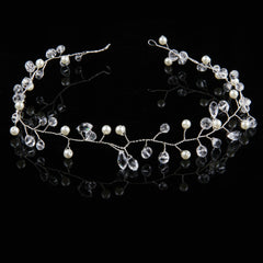 Lightweight Metal Tiara with Pearls