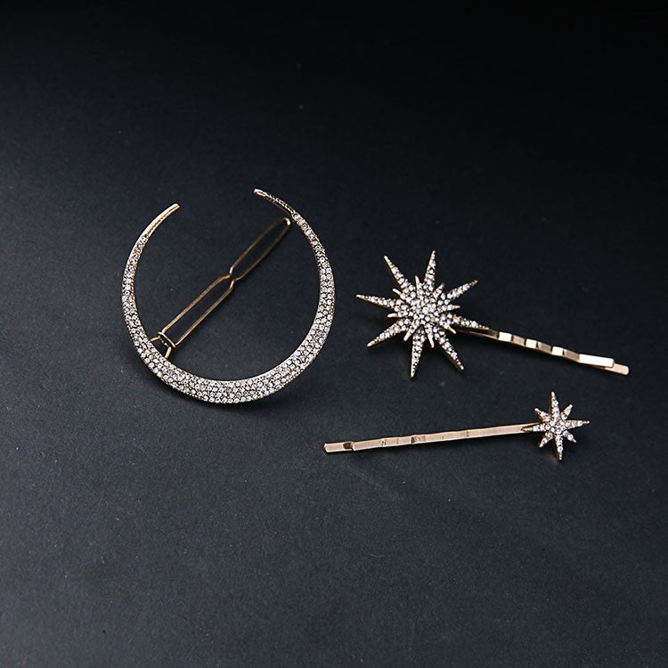 Women's Star and Moon Shaped Hair Clip