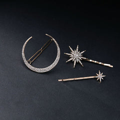 Women's Star and Moon Shaped Hair Clip