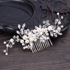 Handmade Pearls Design White Side Comb